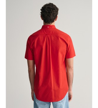 Gant Camisa de ajuste regular em popelina vermelha