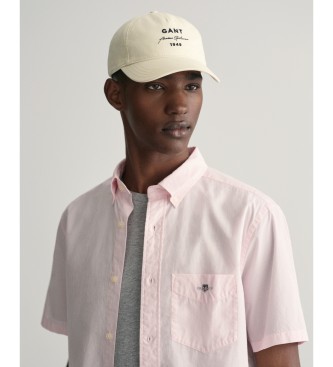 Gant Regular Fit overhemd met korte mouwen in roze popeline