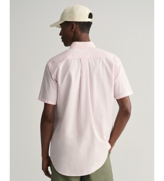 Gant Regular Fit overhemd met korte mouwen in roze popeline