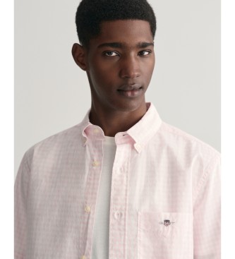 Gant Regular Fit Short Sleeve Shirt in Pink Poplin Gingham