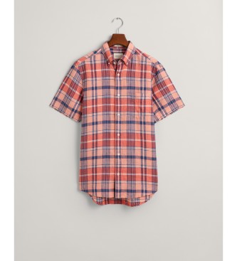 Gant Madras Regular Fit Hemd aus rotem Leinen