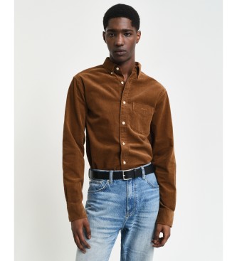 Gant Regular Fit Bruin Corduroy Overhemd