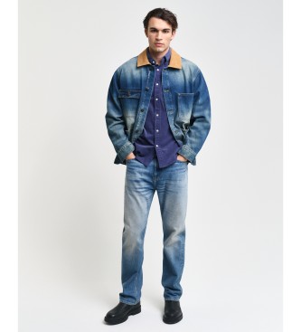 Gant Regular Fit navy skjorte i fljl