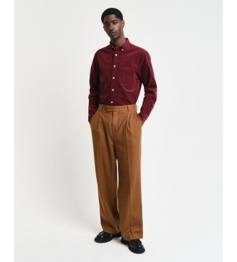 Gant Donkerrood corduroy Regular Fit Overhemd