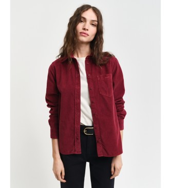 Gant Maroon corduroy Regular Fit Overhemd