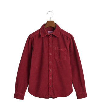 Gant Camisa Regular Fit de pana granate