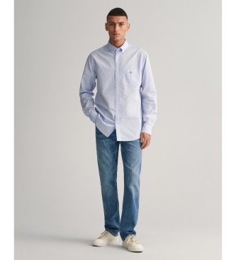 Gant Camisa Regular Fit de popelina azul