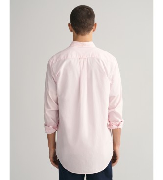 Gant Camisa de popelina cor-de-rosa de corte regular