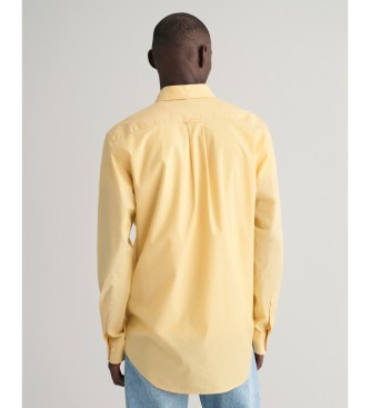 Gant Camisa de popelina de ajuste regular amarela