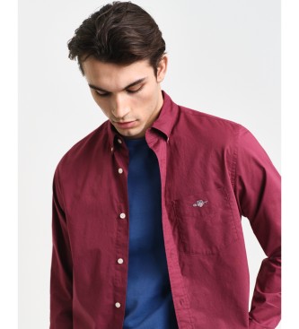 Gant Camisa Regular Fit de popelina burdeos