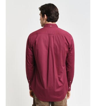 Gant Camisa de popelina de corte regular Borgonha