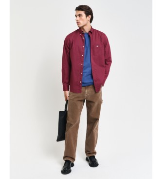 Gant Camicia in popeline bordeaux dalla vestibilit regolare