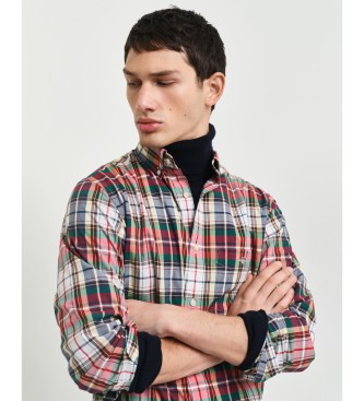 Gant Camisa xadrez de xadrez Poplin de ajuste regular vermelho