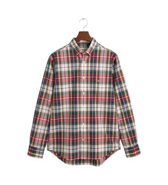 Gant Camisa xadrez de xadrez Poplin de ajuste regular vermelho