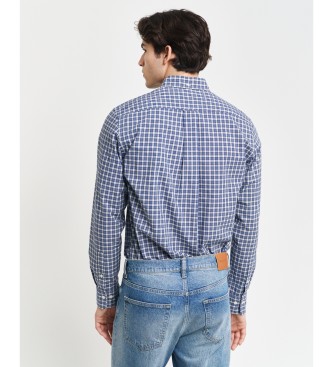 Gant Klein blauw geruit overhemd in popeline Regular Fit