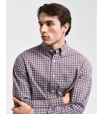 Gant Camisa Regular Fit de popelina a cuadros pequeos granate