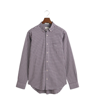 Gant Camisa Regular Fit de popelina a cuadros pequeos granate