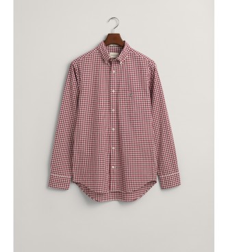 Gant Regular Fit-skjorte i rød Vichy-rudet poplin