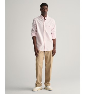 Gant Camisa Regular Fit de popelina a cuadros Vichy rosa