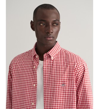 Gant Camisa de ajuste regular em popelina xadrez Vichy vermelha