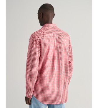 Gant Camisa de ajuste regular em popelina xadrez Vichy vermelha