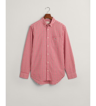 Gant Regular Fit-skjorta i rd Vichy-rutig poplin