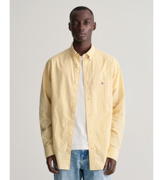 Gant Camicia in popeline a quadri Vichy gialli dalla vestibilit regolare