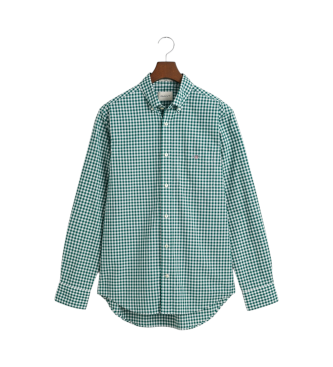 Gant Camisa Regular Fit de popelina a cuadros Vichy verde