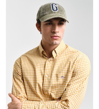 Gant Camisa Regular Fit de popelina a cuadros Vichy amarillo