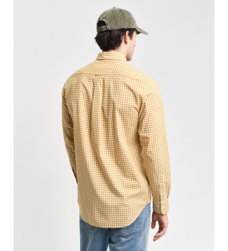 Gant Camisa Regular Fit de popelina a cuadros Vichy amarillo