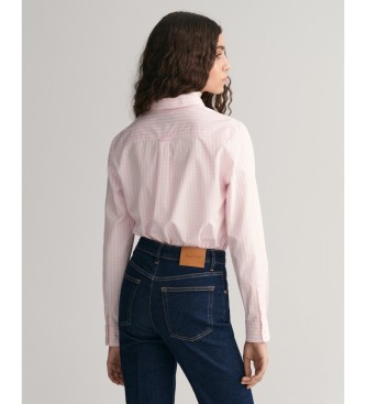 Gant Camisa em popeline xadrez rosa Vichy Regular Fit