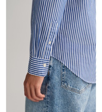 Gant Modra črtasta srajca iz poplina Regular Fit