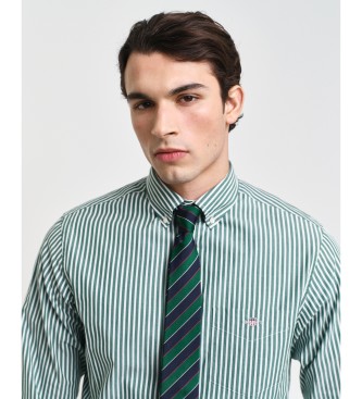 Gant Chemise en popeline verte  rayures, coupe rgulire