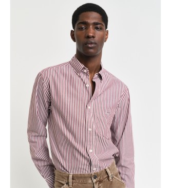 Gant Burgundy striped poplin Regular Fit Shirt