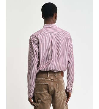 Gant Burgundy striped poplin Regular Fit Shirt