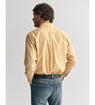 Gant Camisa Regular Fit de popelina a rayas amarillo