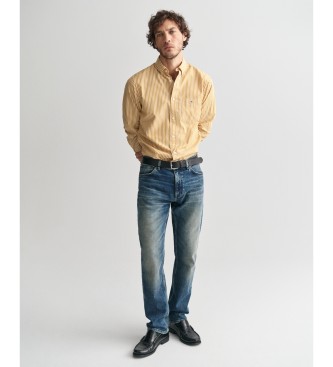 Gant Shirt Regular Fit yellow striped poplin shirt