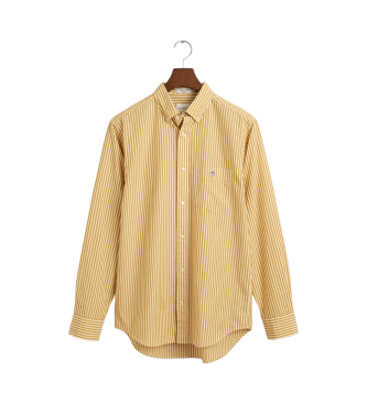 Gant Camisa Regular Fit de popelina a rayas amarillo