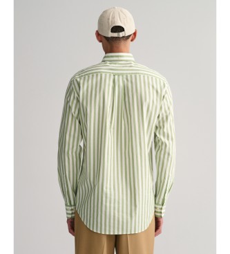 Gant Camisa de popelina s riscas verdes de corte regular