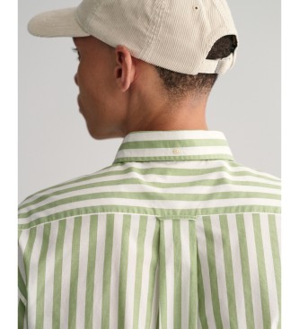 Gant Grn randig poplinskjorta med normal passform