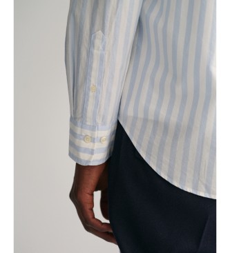 Gant Niebieska popelinowa koszula w paski o regularnym kroju