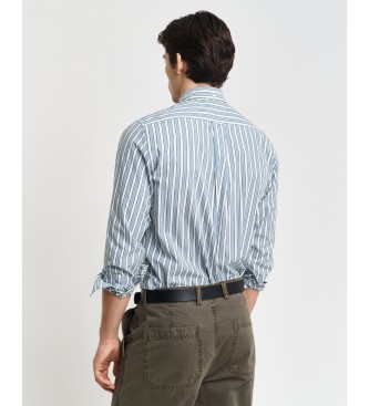 Gant Grn gestreiftes Popeline-Hemd Regular Fit