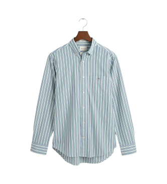 Gant Grn gestreiftes Popeline-Hemd Regular Fit