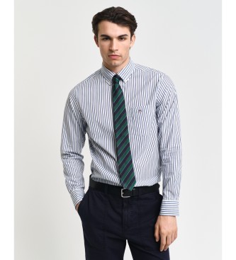 Gant Camisa Regular Fit de popelina a rayas azul 