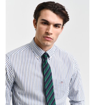 Gant Camisa Regular Fit de popelina a rayas azul 