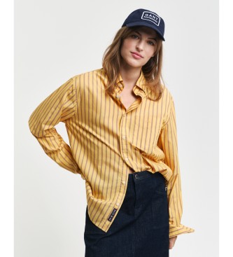 Gant Regular Fit Yellow Striped Poplin Shirt