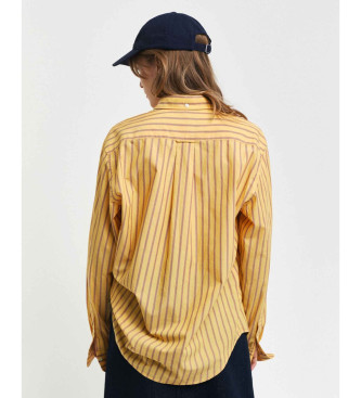 Gant Regular Fit Yellow Striped Poplin Shirt