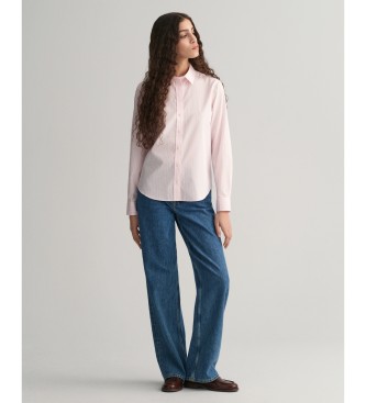 Gant Hemd Regular Fit rosa gestreiftes Popeline-Hemd