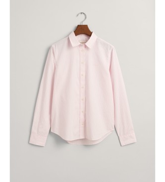 Gant Camisa Regular Fit camisa de popelina s riscas cor-de-rosa