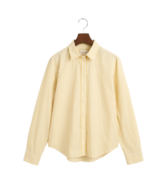 Gant Camisa Regular Fit camisa de popelina s riscas amarela